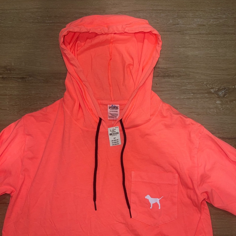 PINK Victoria's Secret | PINK Neon Coral Pullover Hoodie - Picture 3 of 6